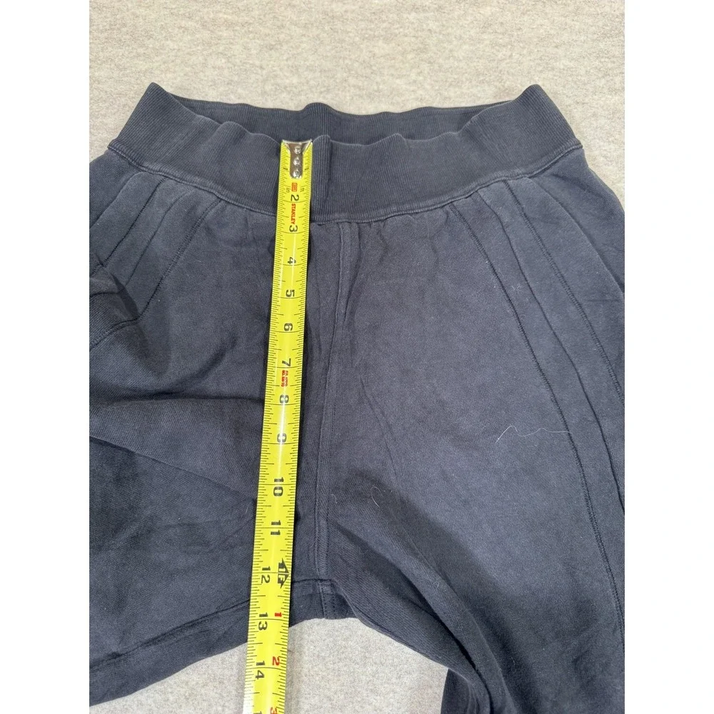 Lululemon Pants Womens 6 Black French Terry Jogger Lace Up Sides Ankle Pockets